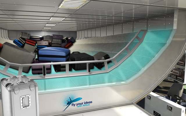宙に浮く手荷物