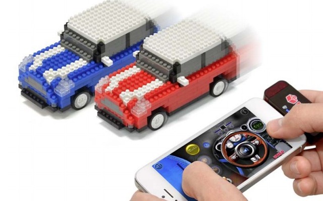 つくラジ！ブロック USB 赤外線 RCカー ミニ レッド＆ブルー