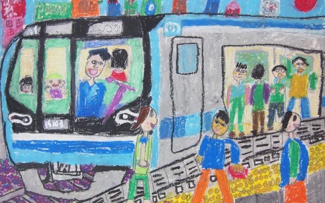 昨年の「メトロ児童絵画展」で特選を受賞した小学1年生の作品。