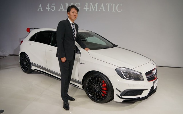 Aクラスの最強モデル A 45 AMG 4MATIC 発表会（写真：メルセデスベンツ日本の上野金太郎社長）