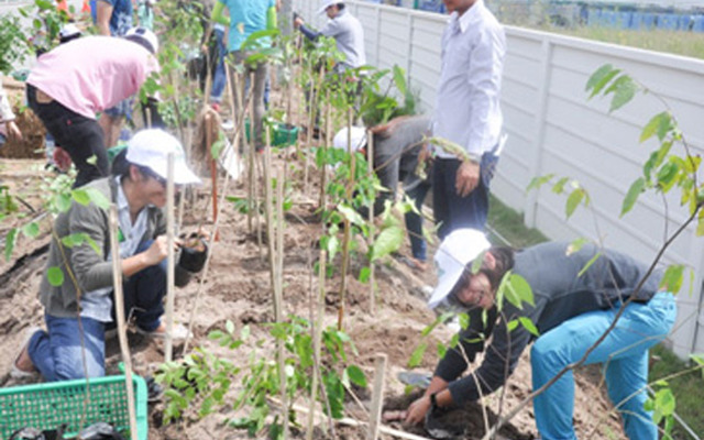 豊田合成、タイでの植樹会