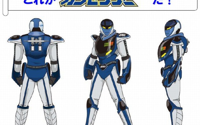 山陽新幹線の公式キャラクター「カンセンジャー」。非常停止ボタンの告知キャンペーンに登場する。