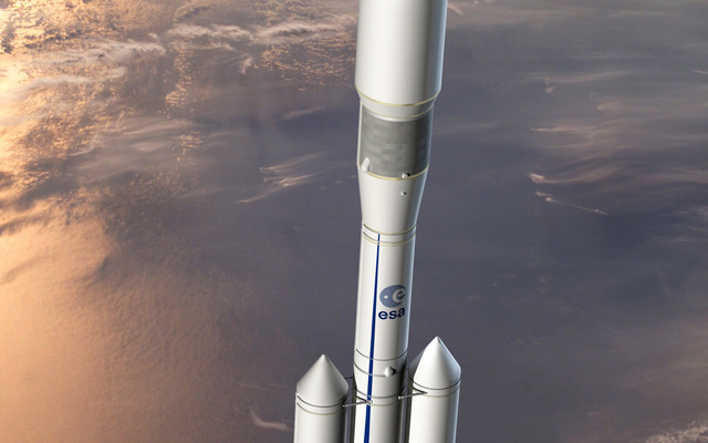 アリアン6の打ち上げイメージ図。現行の主力ロケット・アリアン5よりも小型で低コスト、即応性の向上が目標だ。