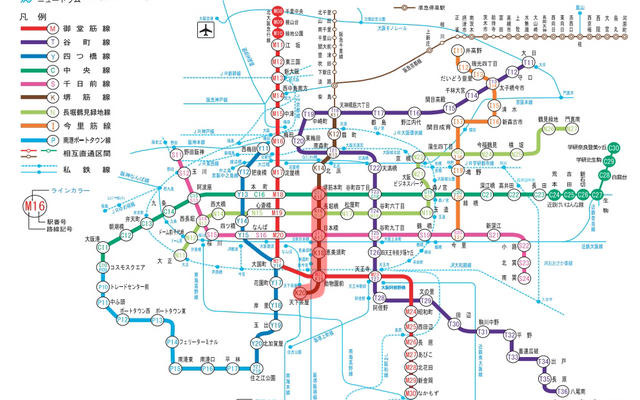 今回新たに携帯電話サービスが利用可能となる路線（赤色）