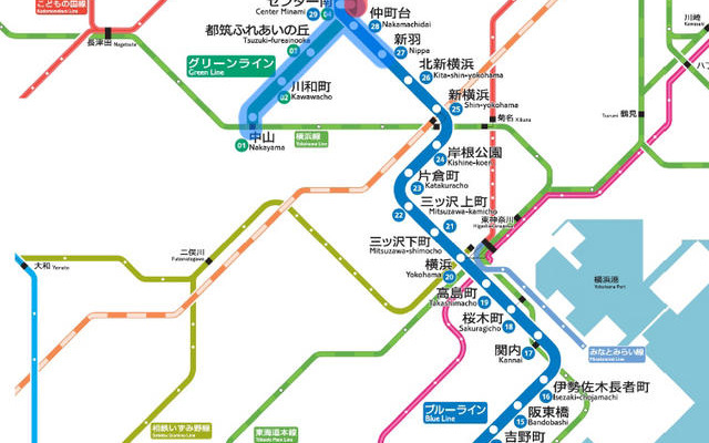 新たに利用可能となる路線（赤色表示）／現在すでに利用可能な路線（青色表示）