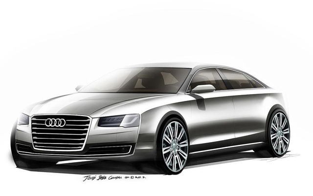 アウディ A8 改良新型のイメージスケッチ