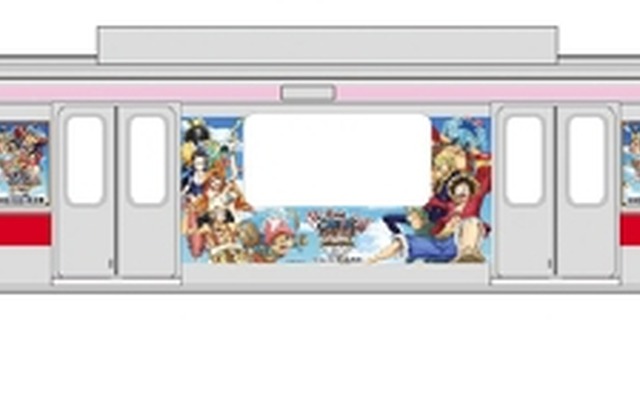 ラッピング列車「ワンピースグランドアリーナツアー号」のイメージ。9月16日まで運転される予定。