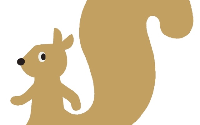 BRTのイメージキャラクターとして描かれたリス。愛称は公募により「おっぽくん」に決まった。
