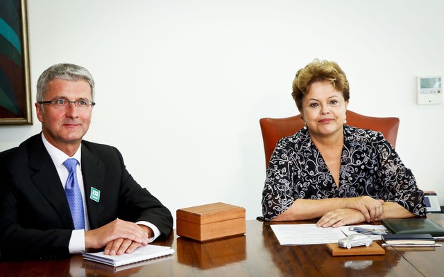アウディのルパート・シュタートラー会長とブラジルのジルマ・ルセフ大統領