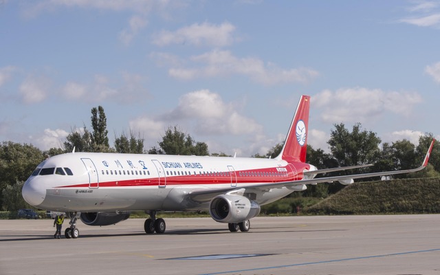 四川航空のシャークレットを装備したA321
