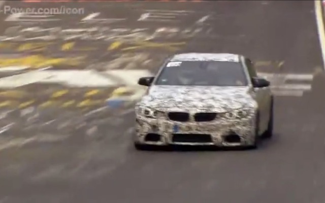 ドイツ・ニュルブルクリンク北コースで開発テストを行うBMWの新型M3セダン/M4クーペ