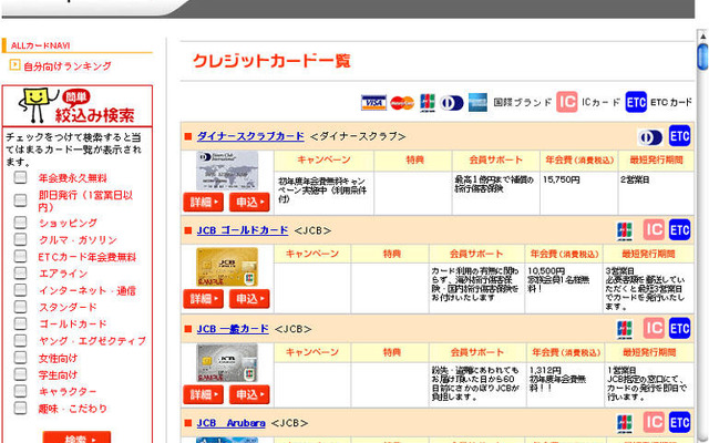 お嬢様のETCカード、全種類を比較