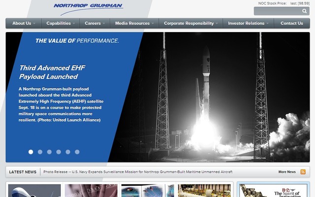 ノースロップ・グラマン社webサイト