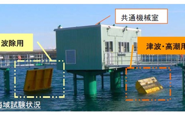 日立造船、海底設置型「フラップゲート式可動防波堤」の実海域試験の結果を公表