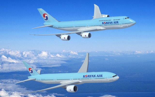 大韓航空747-8と777‐300ER