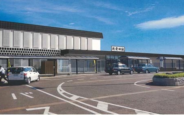 新発田駅のリニューアル完成イメージ。「城下町の風情ある駅舎」にリニューアルする。