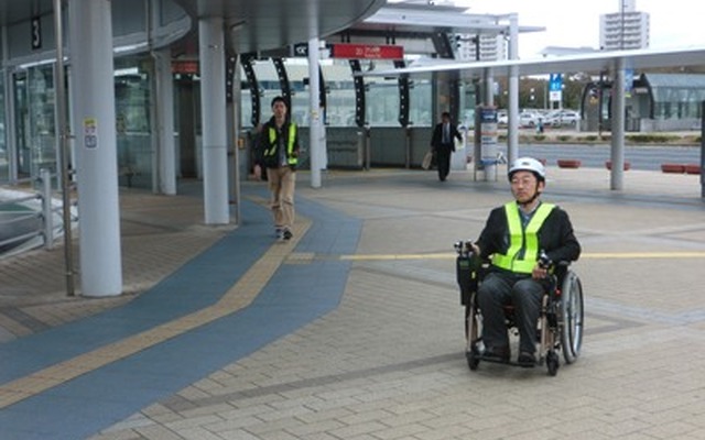 つくば市の市街地での実験の様子