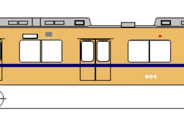 近鉄1600系の旧塗装に変更される600系のイメージ。記念撮影会も行われる。