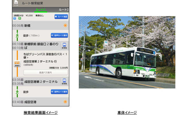 ナビタイム、対応バス路線にちばグリーンバスを追加