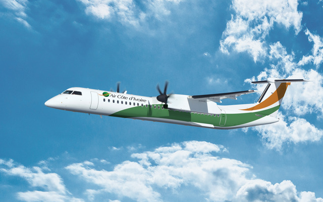 エール・コートジボアールのQ400 NextGen航空機