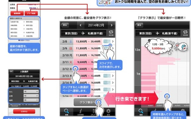 JAL、スマホアプリ「先得カレンダー」をリニューアル