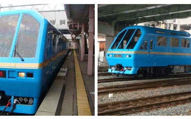 青をベースにした塗装に変更された「Kenji」。12月28日から運転を開始する臨時快速『ふるさと宮古』などで使われる。