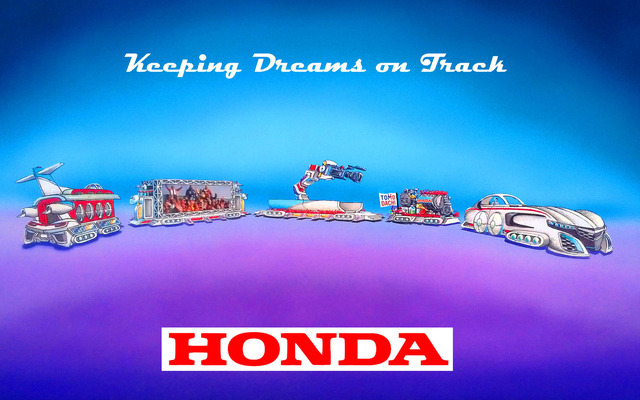 ホンダの2014年ローズパレードのフロート完成予想イラスト