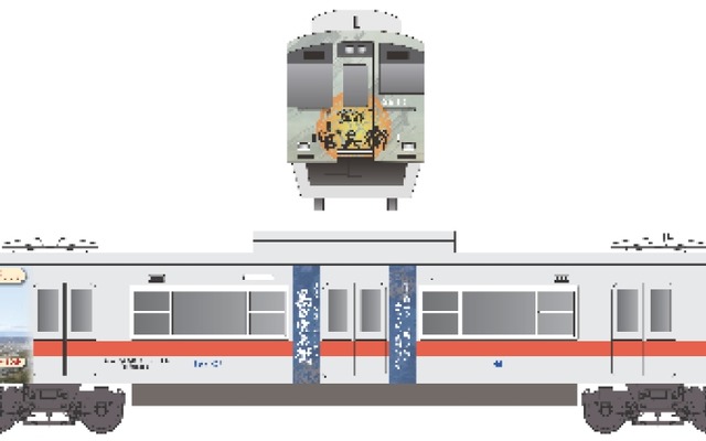 ラッピング列車「官兵衛号」のデザインイメージ。1月12日から運転を開始する。