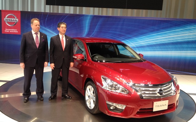 日産 アンディ・パーマー副社長と片桐隆夫副社長（新型ティアナ発表会）