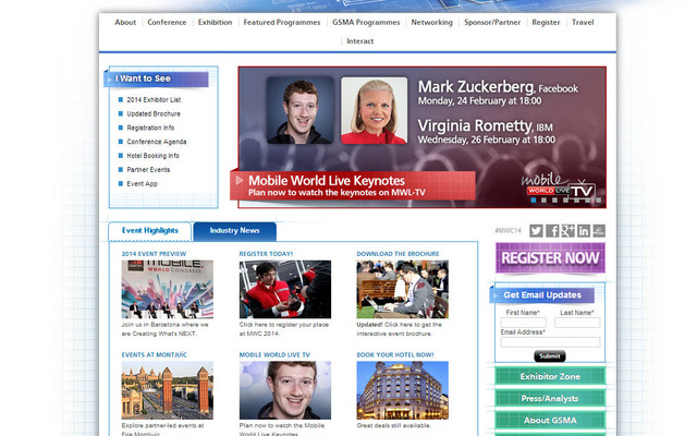 MWC 2014オフィシャルサイト