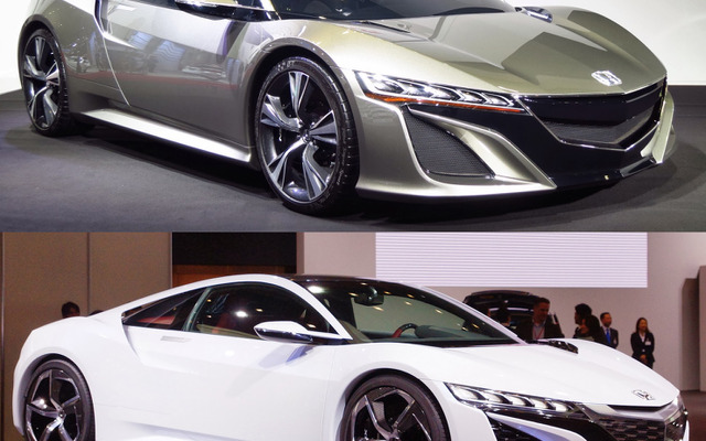 ホンダ NSX コンセプト（上が福岡モーターショー出品モデル、下は東京モーターショー出品モデル）