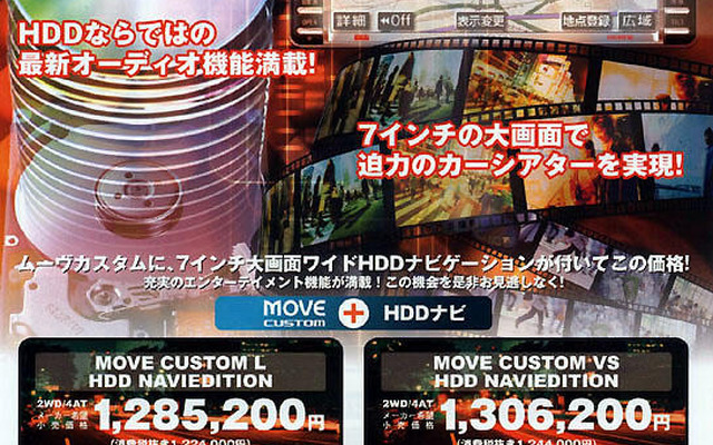 ダイハツ ムーヴ HDDナビエディション、裏表見せます