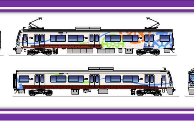 7000形の新しいカラーリングのイメージ。3月17日に「お披露目臨時列車」が運転される。