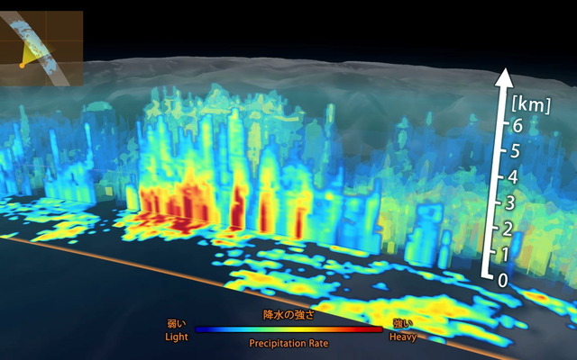 全球降水観測計画GPM衛星レーダーの初画像 3月10日の大雪をとらえる