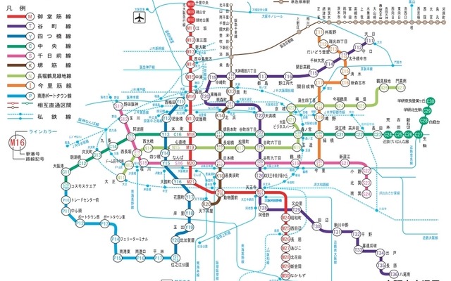 大阪市営地下鉄路線図