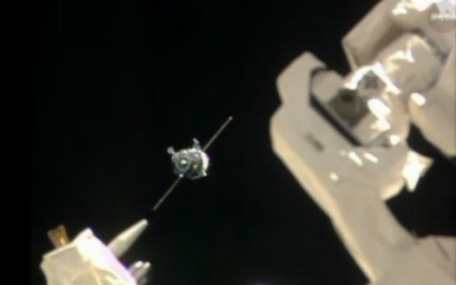 ISSに接近するソユーズTMA-12M宇宙船（38S）（出典：JAXA／NASA）