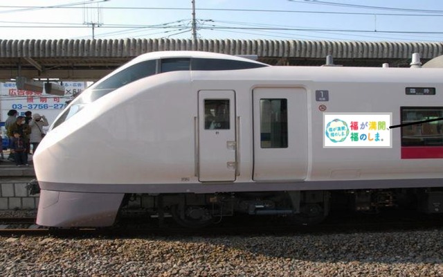 E657系の1・10号車に貼り付けられるキャンペーンロゴのイメージ。4月5日から6月30日まで実施される。