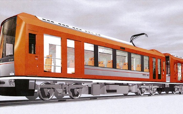 11月1日から営業運転を開始することが決まった箱根登山鉄道3000形のイメージ。同社初のVVVFインバーター制御方式となる。