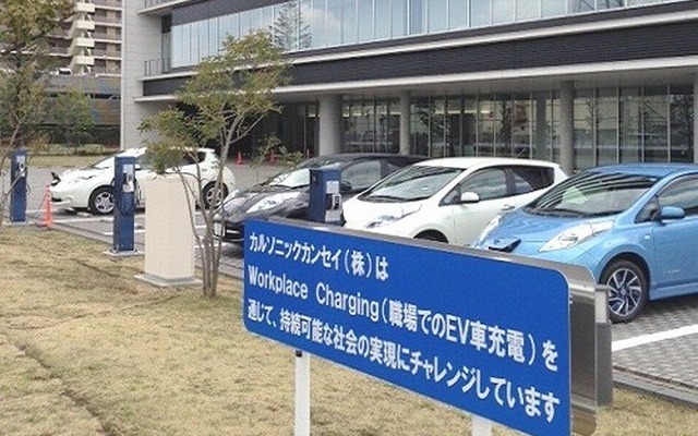 職場充電の様子