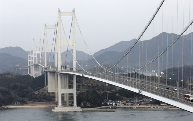 しまなみ海道サイクリングのようす