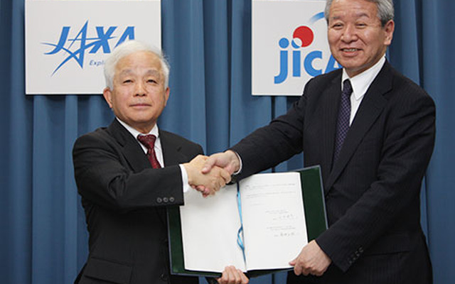 JAXAとJICA,連携強化に向けて協力協定を締結