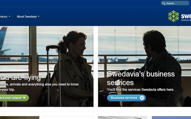 スウェーデン国内の主要空港を運営するSwedavia社公式ウェブサイト