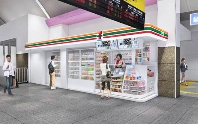 従来の駅売店に相当する「セブン-イレブン キヨスク」のイメージ。まず京都駅の1店舗が6月4日にオープンする。