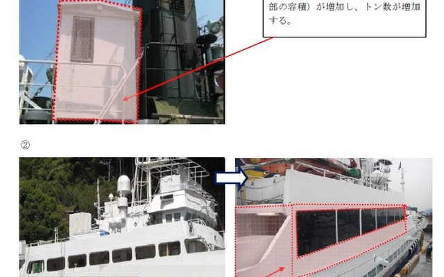 船舶トン数増加の例（出典：国土交通省）