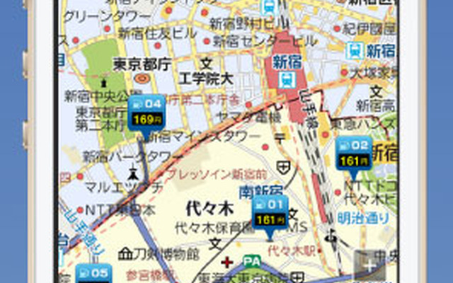 地図マピオン・ガソリン価格検索機能