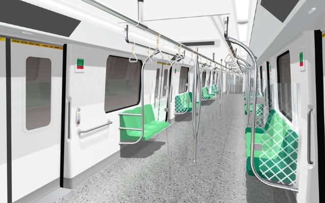 川崎重工はシンガポール地下鉄（MRT）新線用の電車364両を受注したと発表。画像はシンガポール陸運庁が発表した新型車両の車内イメージ