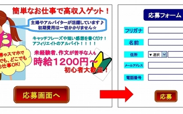 業者の求人サイトの例（イメージ画像）