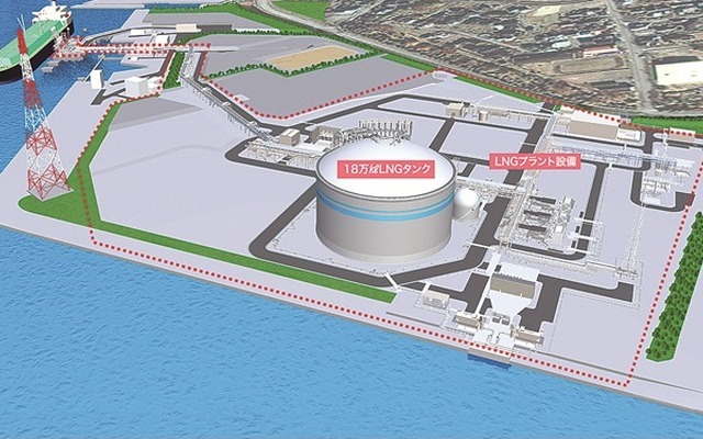 JFEエンジニアリング、富山港にLNG基地プラントを受注（完成予想図）