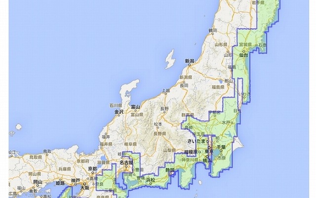 更新の対象エリア