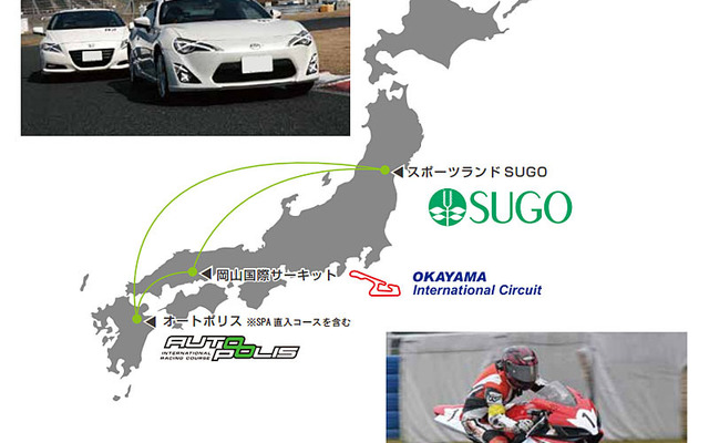 SUGO・岡山国際・オートポリス、ライセンスを共通化